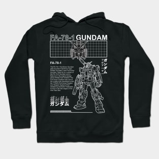 Gundam FA 78 1 Black and White Streetwear Shirt mobile suit Hoodie